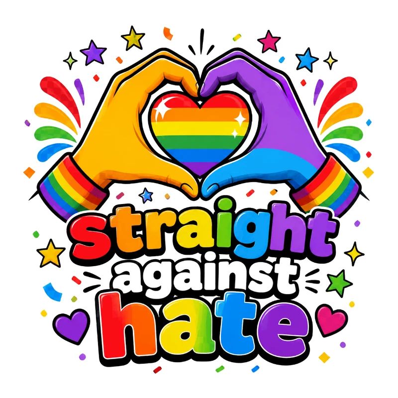 Straight Against Hate Rainbow Pride Equality