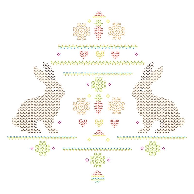 Easter motifs in knitting pattern style for Easter