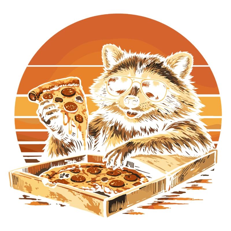 Raccoon Eats Pizza Funny Gift Idea