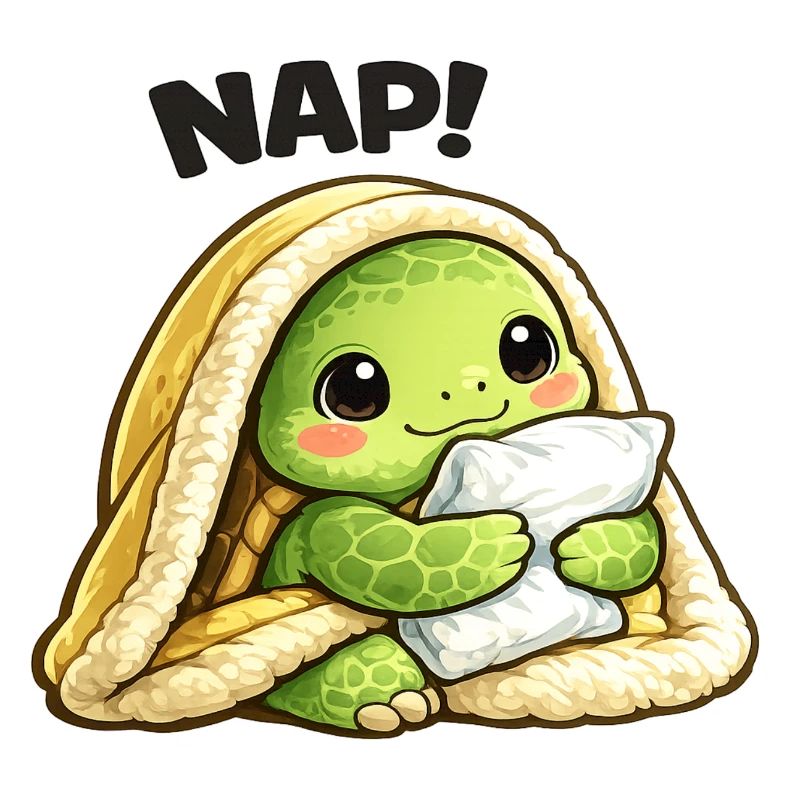 Cuddly turtle under blanket