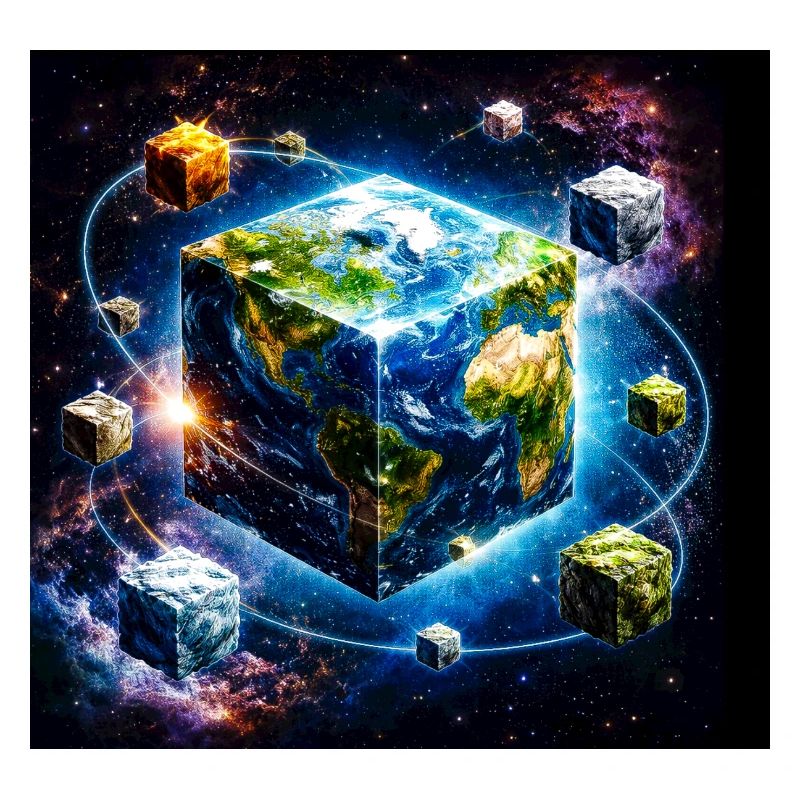 Cube terrestre dans l’espace