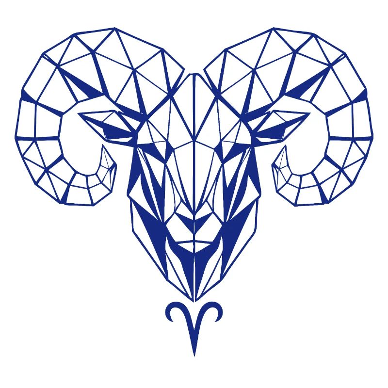 Geometric ram's head polygon
