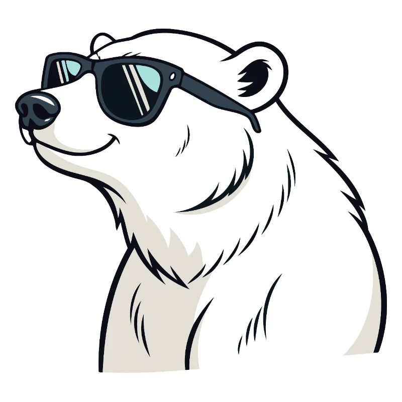 Cooler Eisbär mit Brille