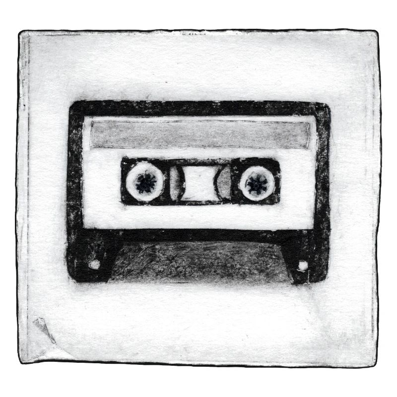 Cassette - hand carved artwork