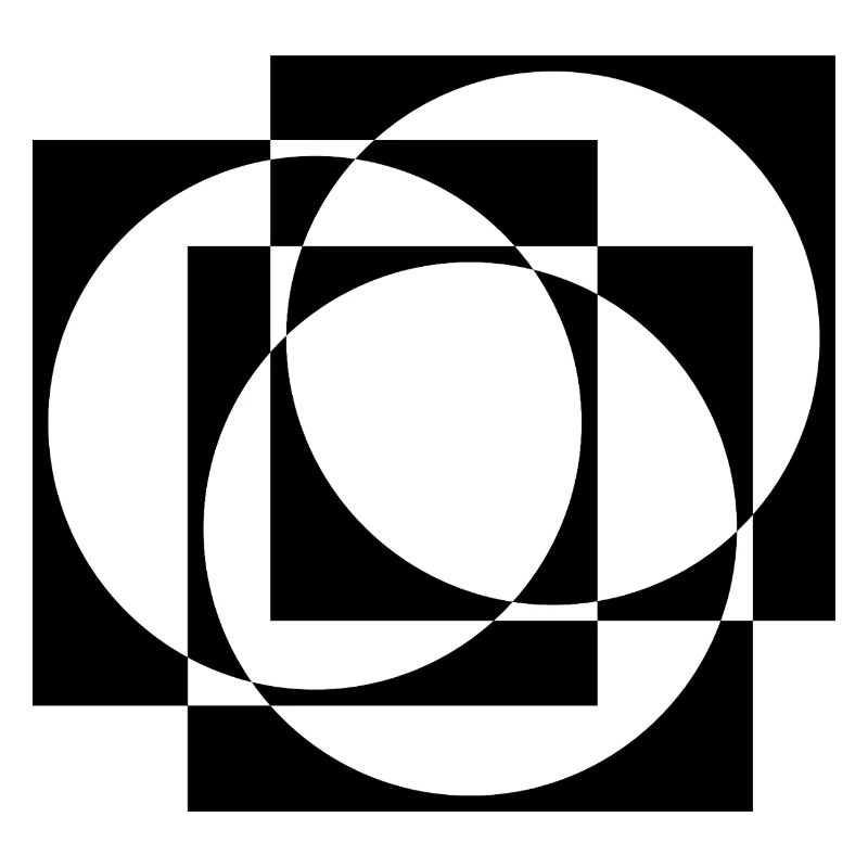 geometric circles and squares pattern