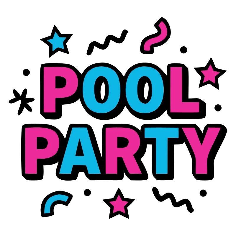 Pool Party 90s Lettering