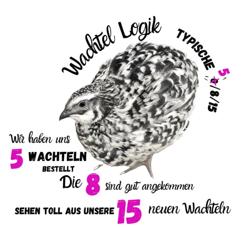 Quail - with neon numbers