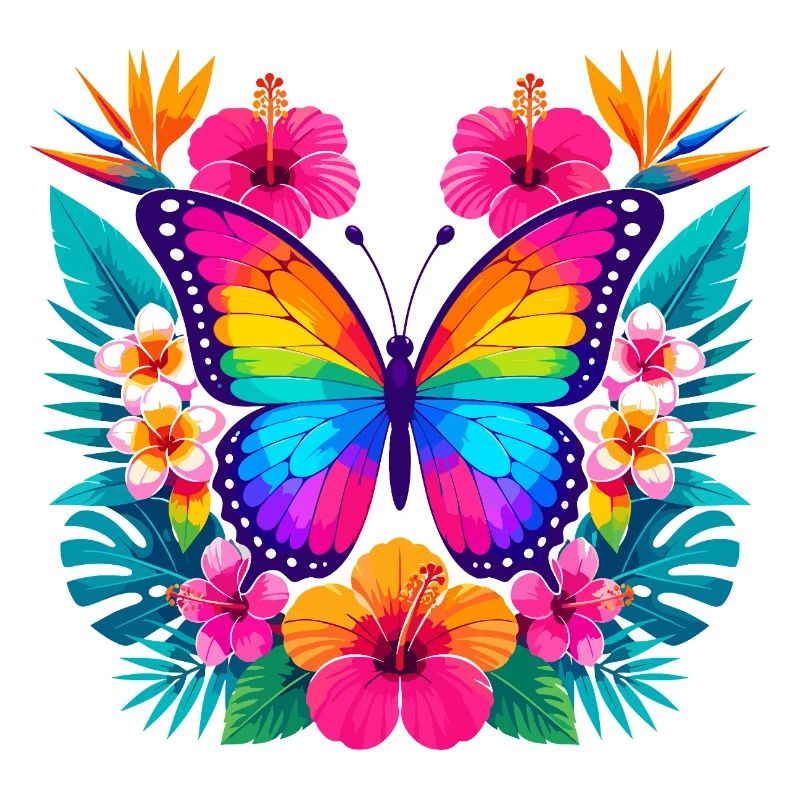 Papillon tropical coloré