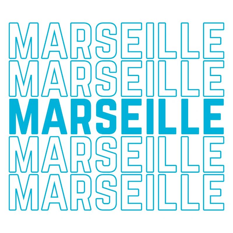 Marseille Outlined Repeat Neon Blue