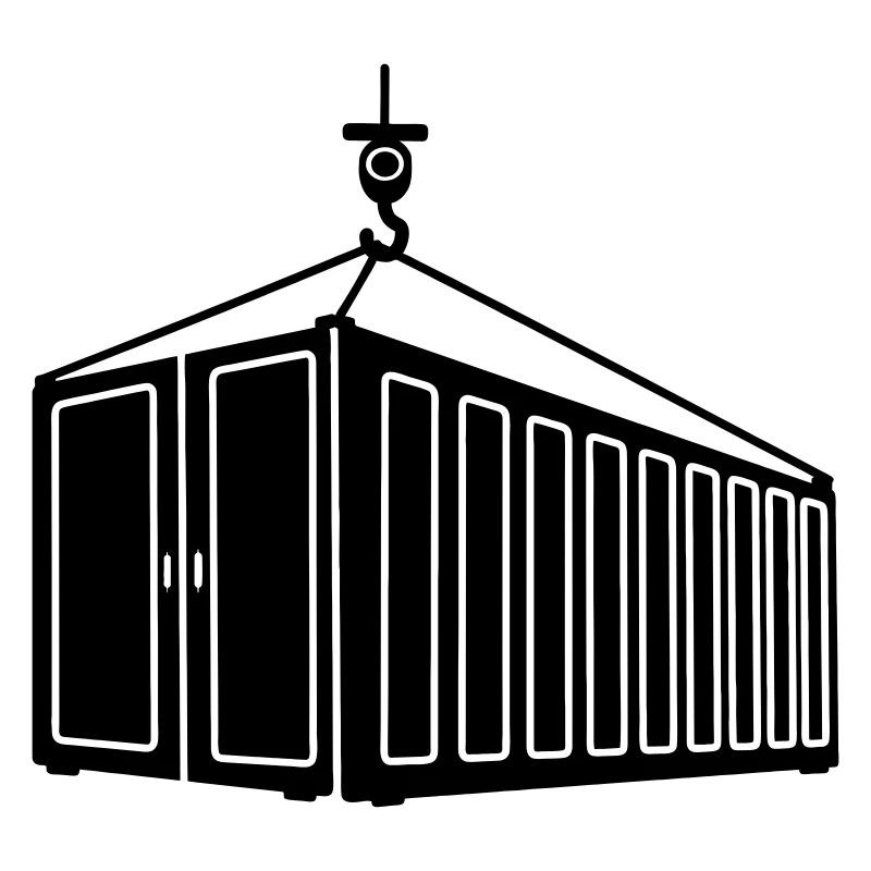 Sea container on hook crane logo