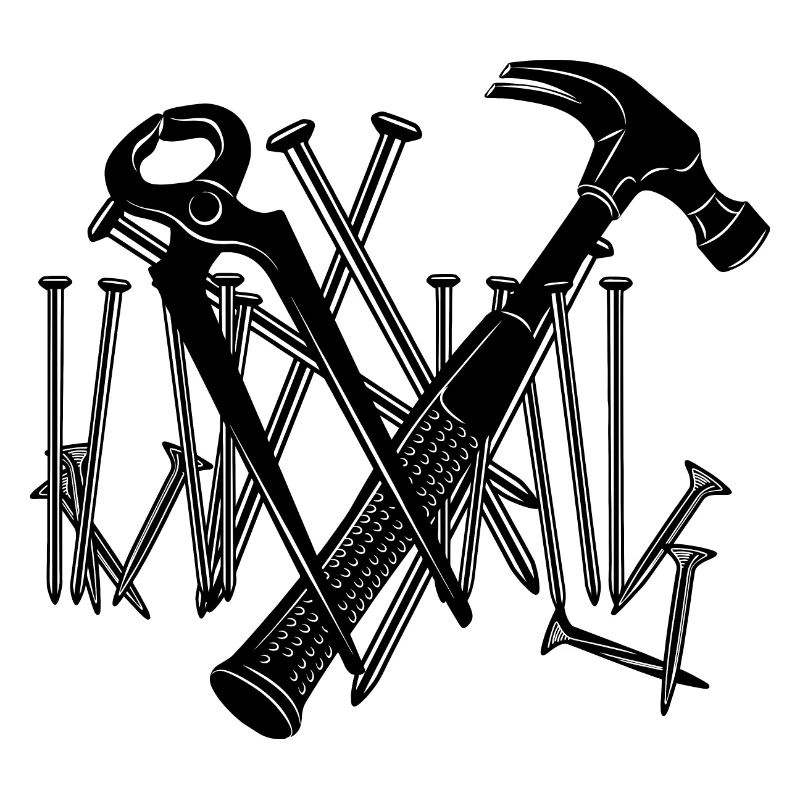 Carpenter tools and nails