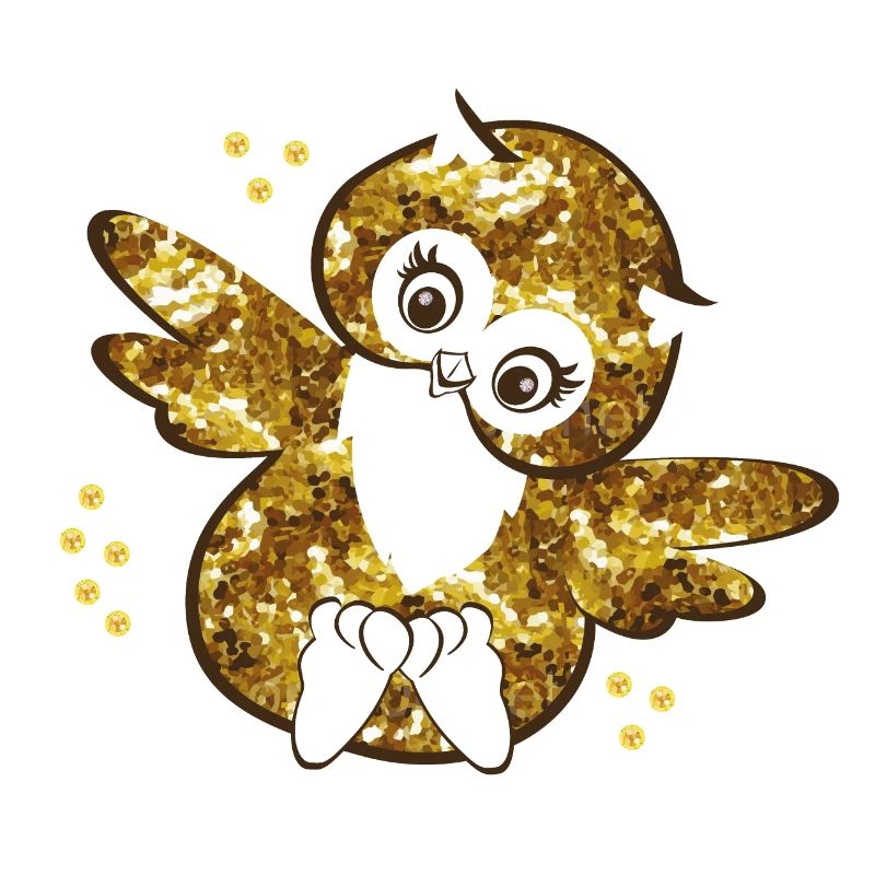 Funkelnde Eulenmädchen Illustration
