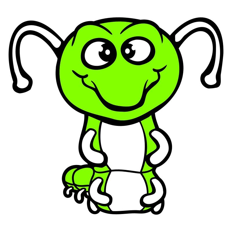 Chenille amicale douce et adorable sourit joyeuse bande dessinée