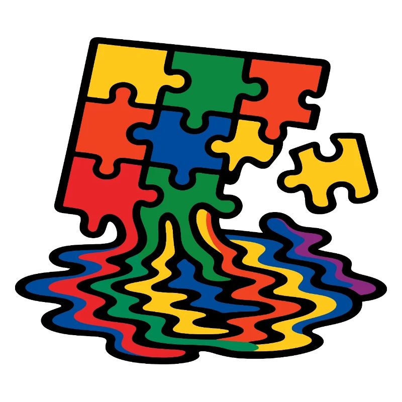 Rainbow Puzzle Tree Splash