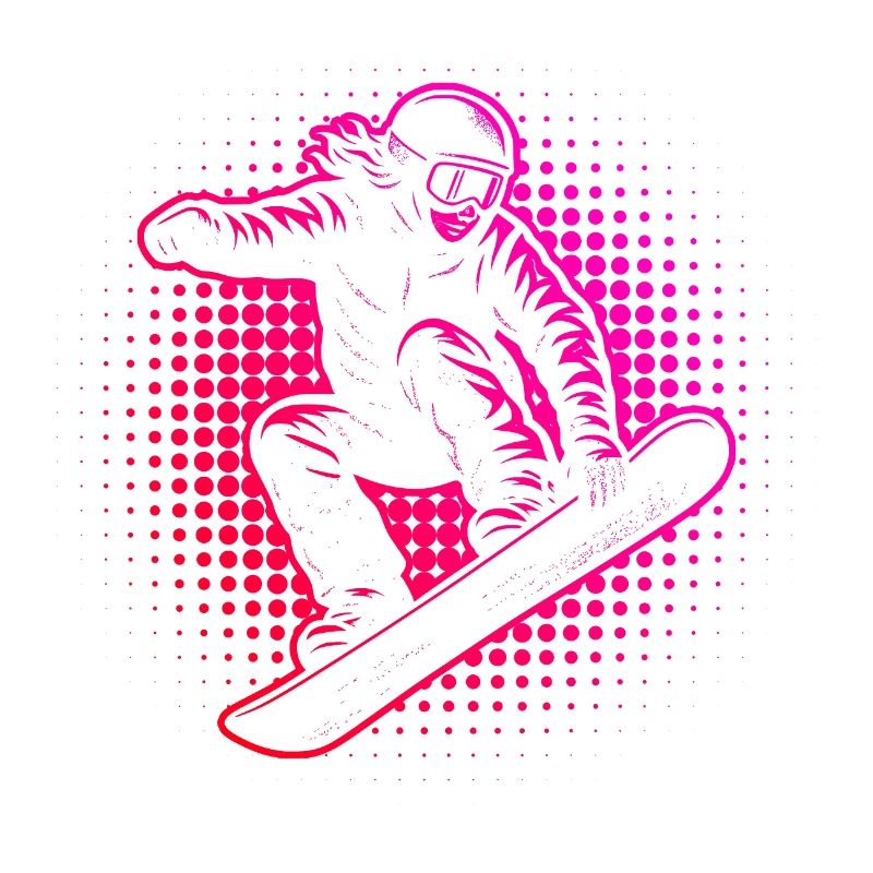 Style Halftone de snowboarder néon
