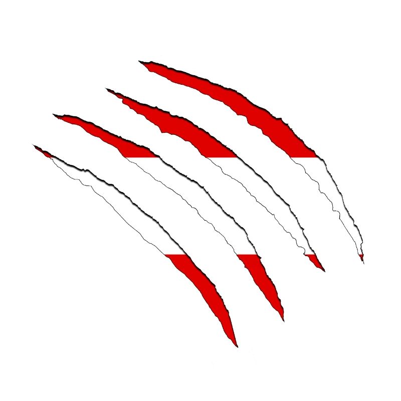 Claw Red White Scratch Marks Black Austria