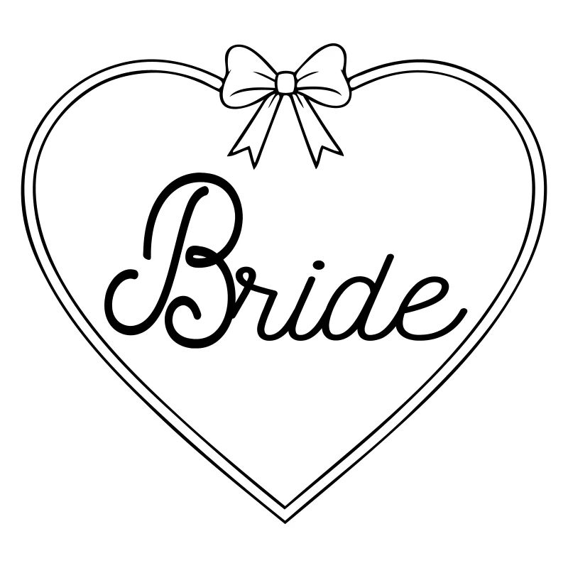 Conception de nœud en forme de cœur de mariée – Équipe de mariage pour enterrement de vie de garçon O