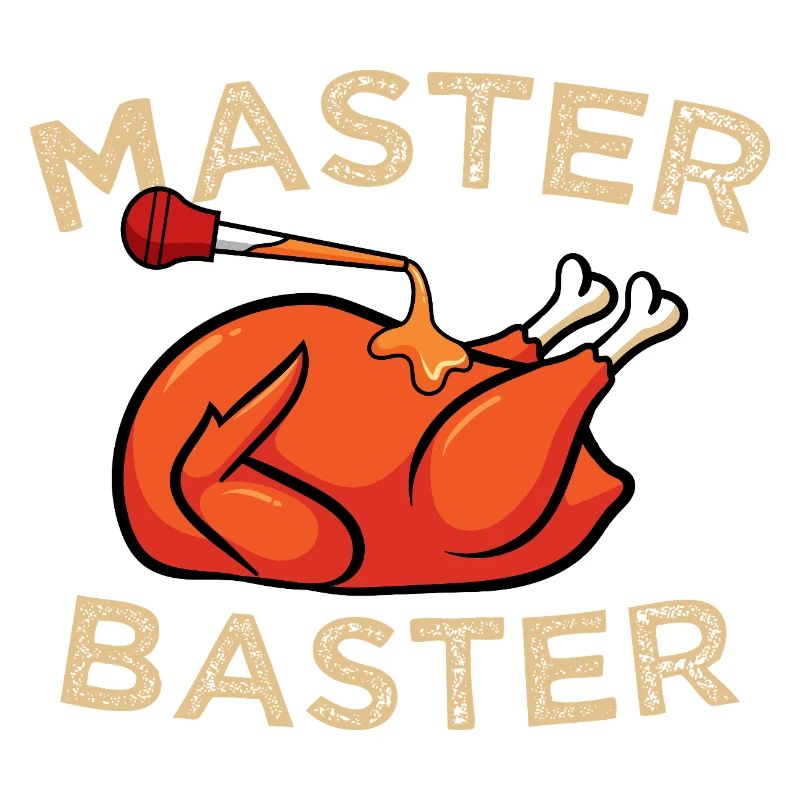 Master Baster Funny BBQ Turkey Cooking Graphic
