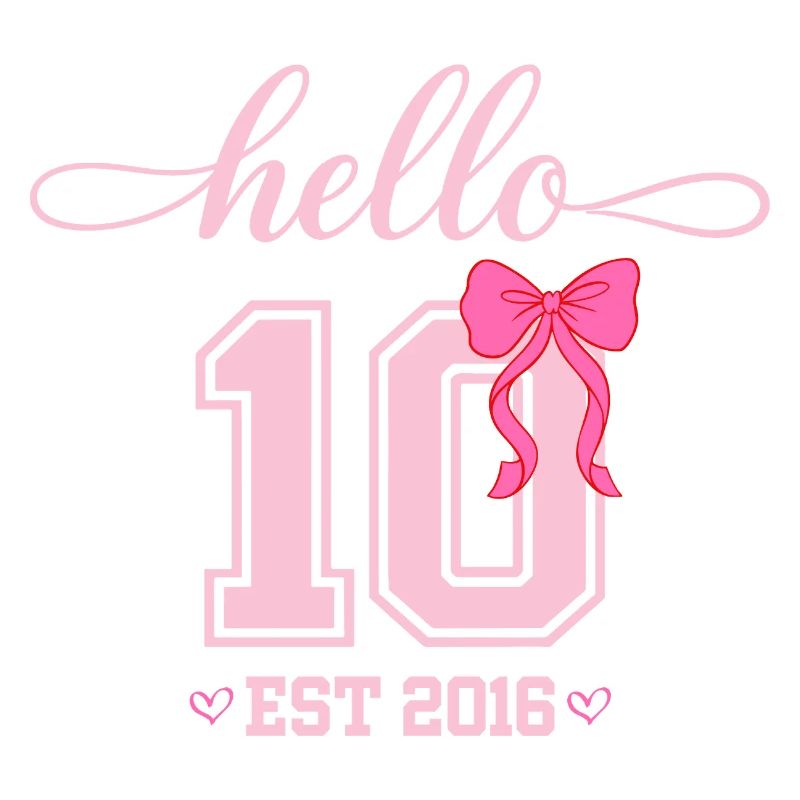 Hello 10 Est 2016 Coquette Schleife Mädchen Geburt