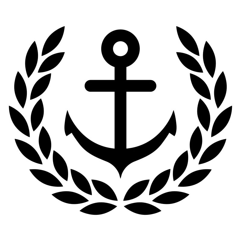 Anker mit Lorbeerkranz