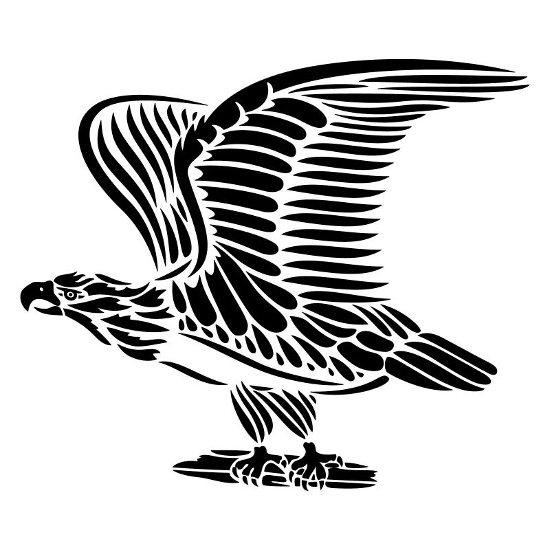 Tattoo eagle with wings.