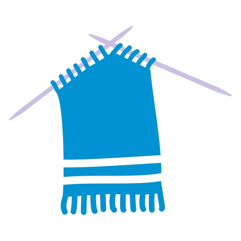 Coloured wool scarf with knitting pattern