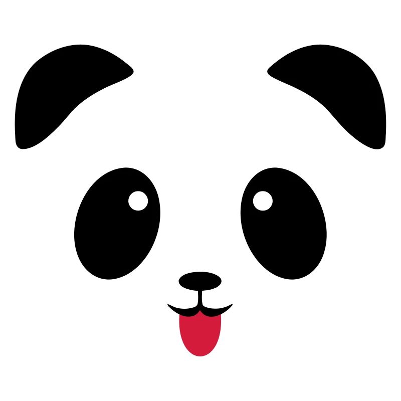Langue de visage de panda