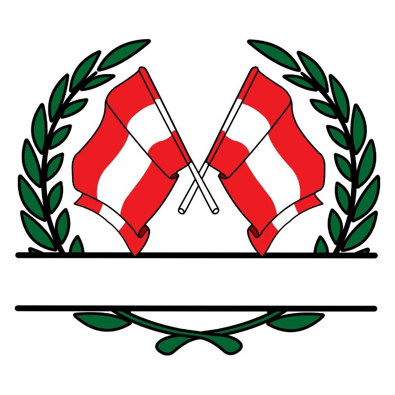Flags austria laurel wreath banner