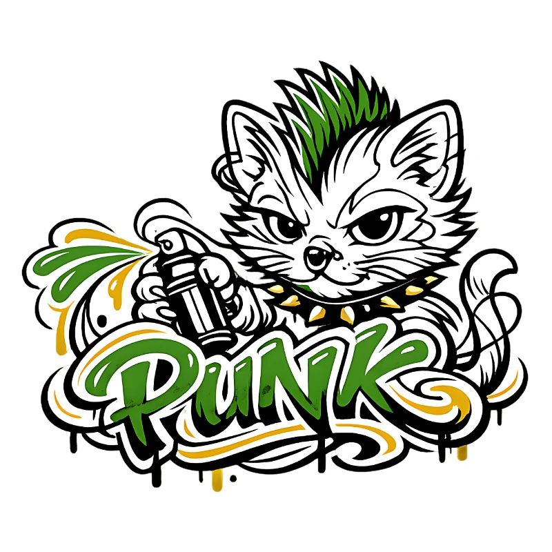 Punkkatz Graffiti Mohawk