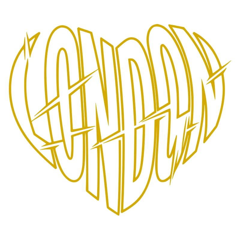 Lettrage jaune à pointes de Londres