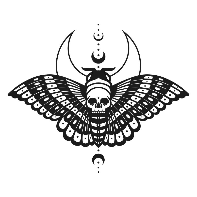 Moth with Moon Moth Skull