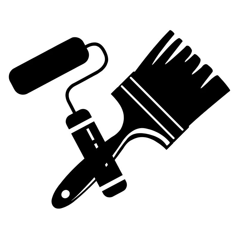 Tool painter roller and brush logo