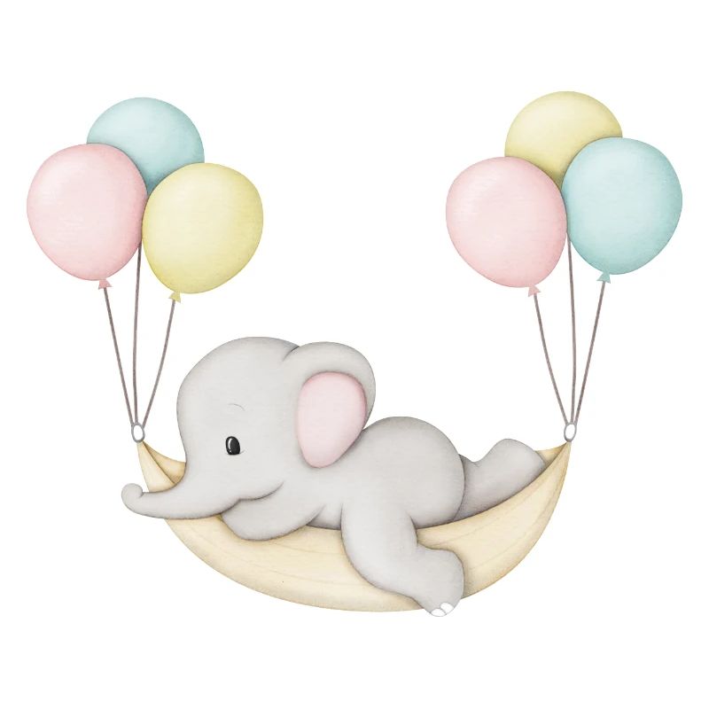 mignon bébé éléphant dans un hamac