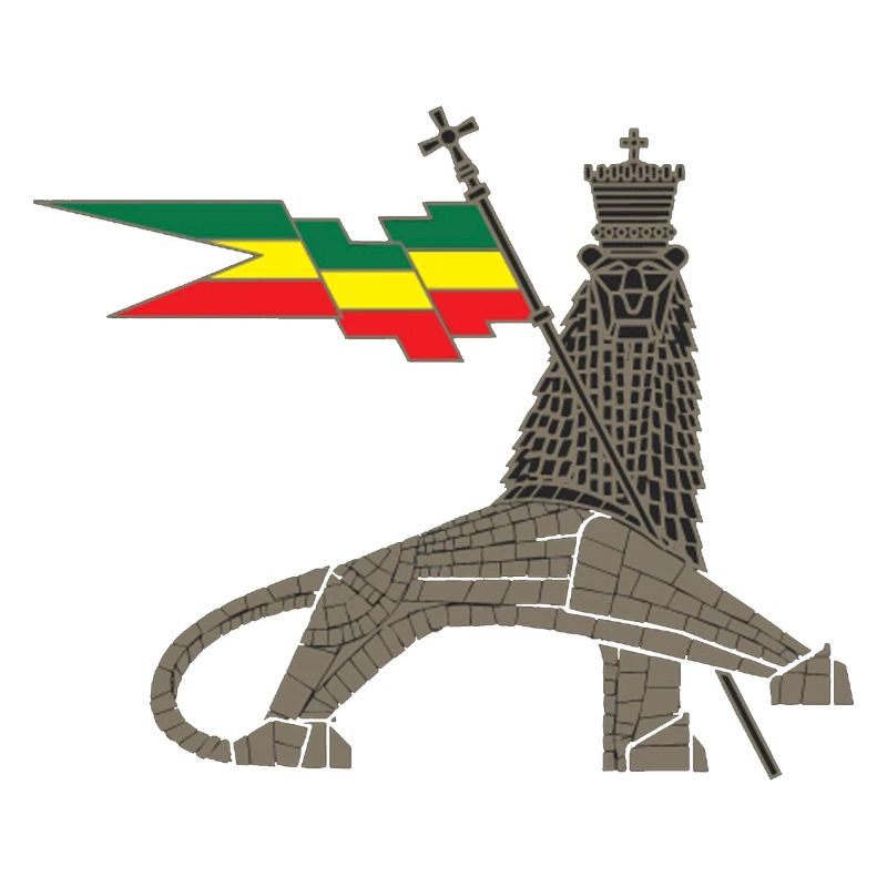 Lion royal avec barre de drapeau d’éther