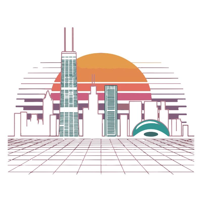 Neon Skyline Sunset