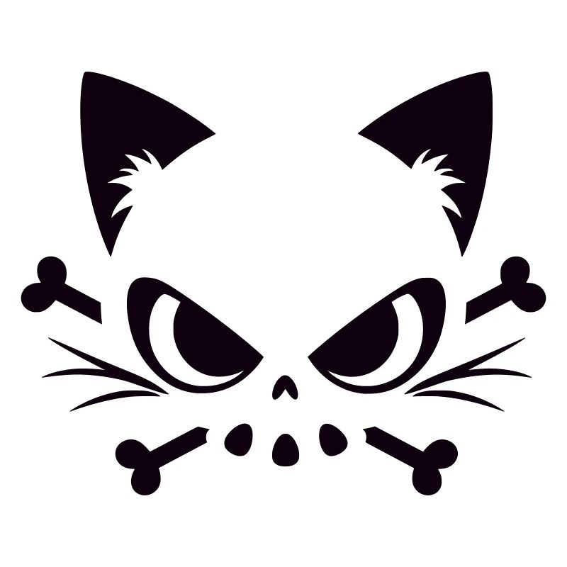 Crâne de chat | Motif minimaliste de Skull & Bones