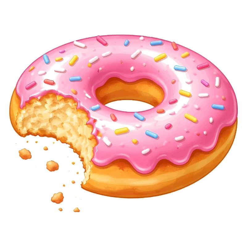 Donut avec morsure – Conception de dessert sucré