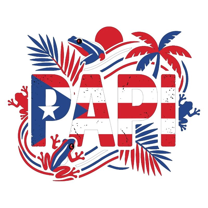 Papi Puerto Rico Flag Frog Tropics