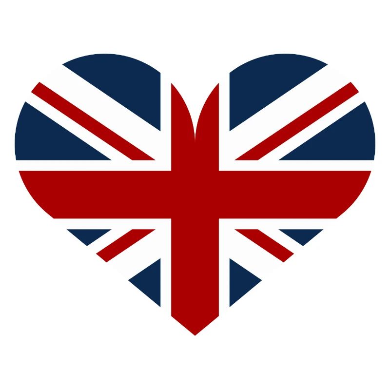 Drapeau britannique en forme de cœur