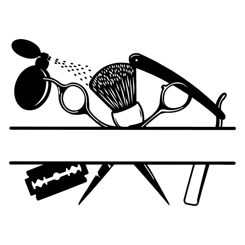 Bannière de texte d’attributs de coiffeurs