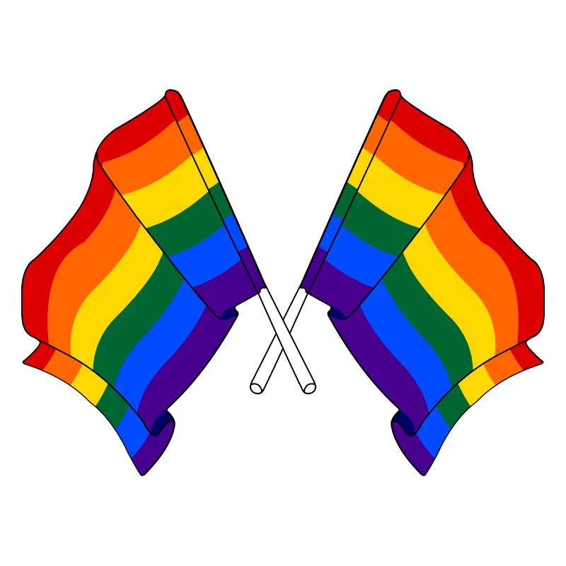 Two rainbow flags