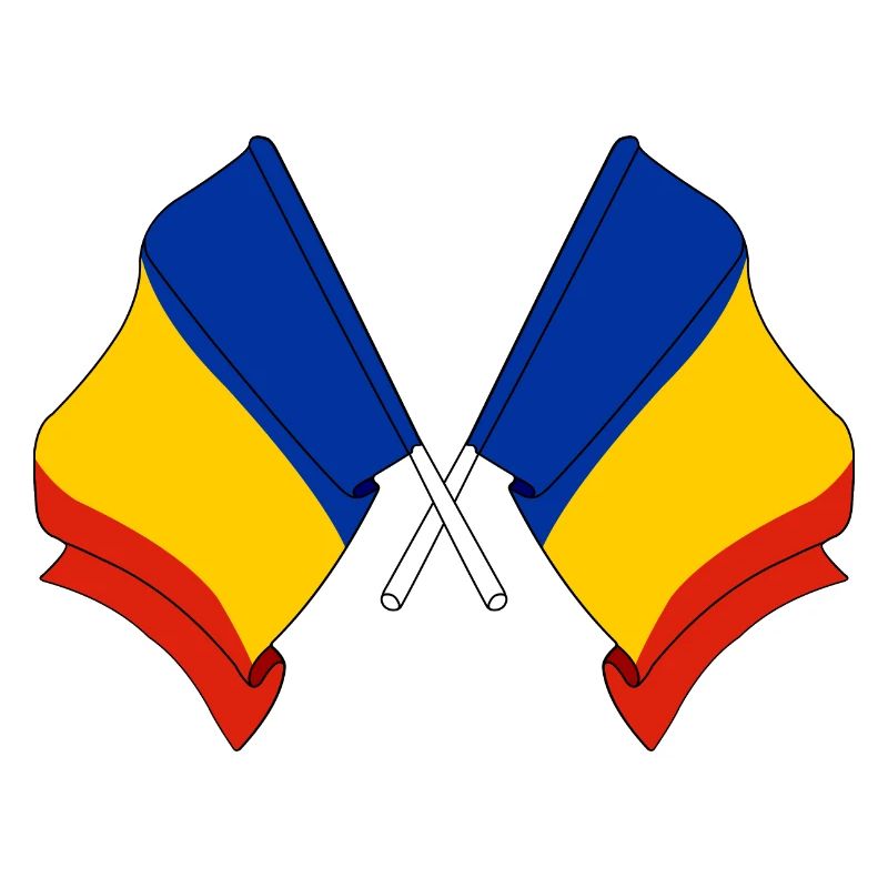 Deux drapeaux Drapeau de la Roumanie, drapeau horizontal m