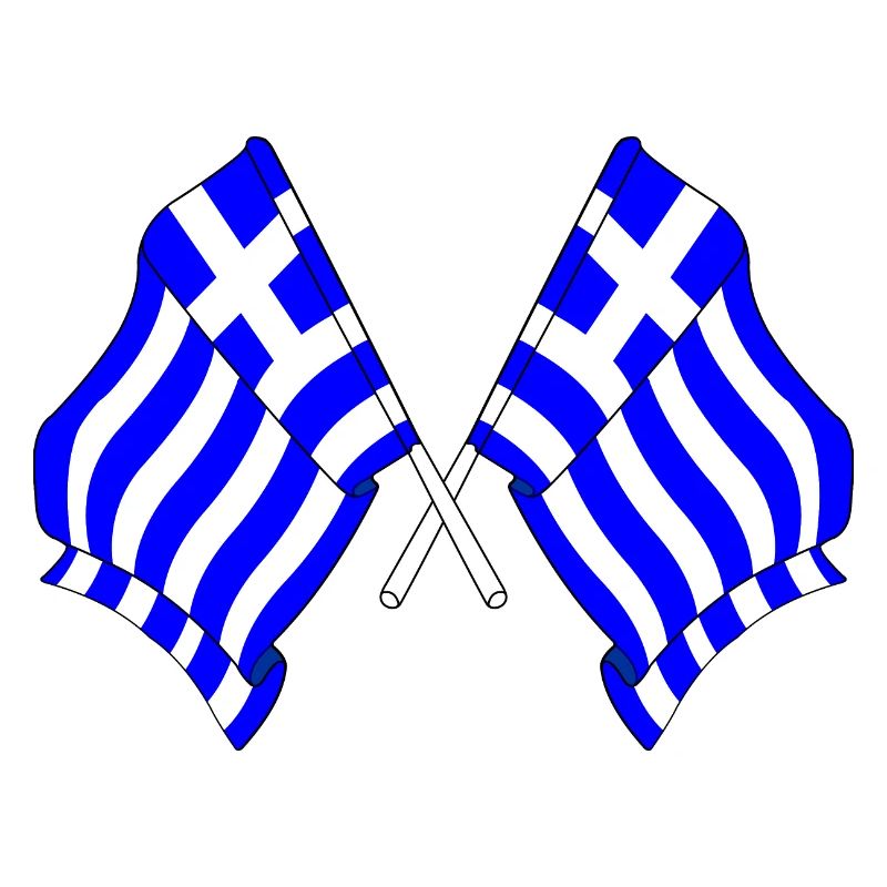 Deux drapeaux de la Grèce