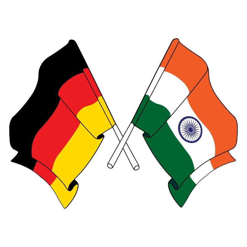Drapeau de l’Allemagne et drapeau de l’Inde