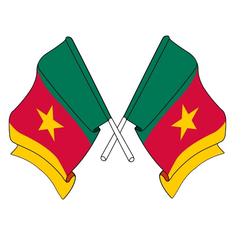 Two flags Cameroon