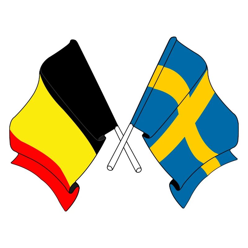 Drapeau de la Belgique, drapeau de la Suède