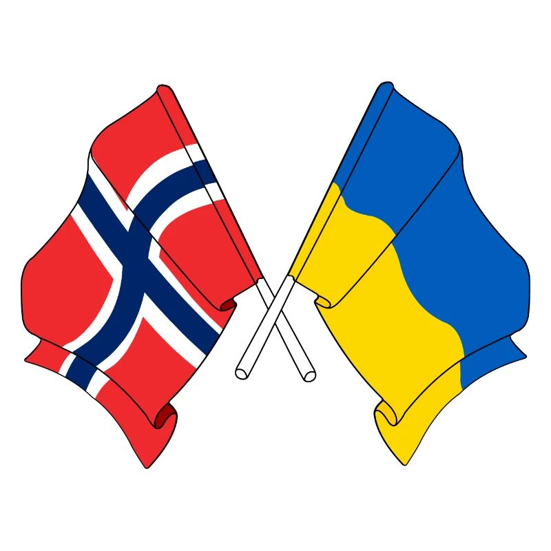 Drapeau de la Norvège, drapeau de l’Ukraine