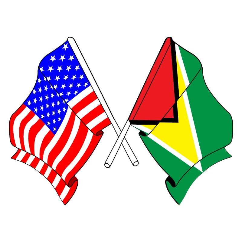 Drapeau des États-Unis et drapeau de la Guyane