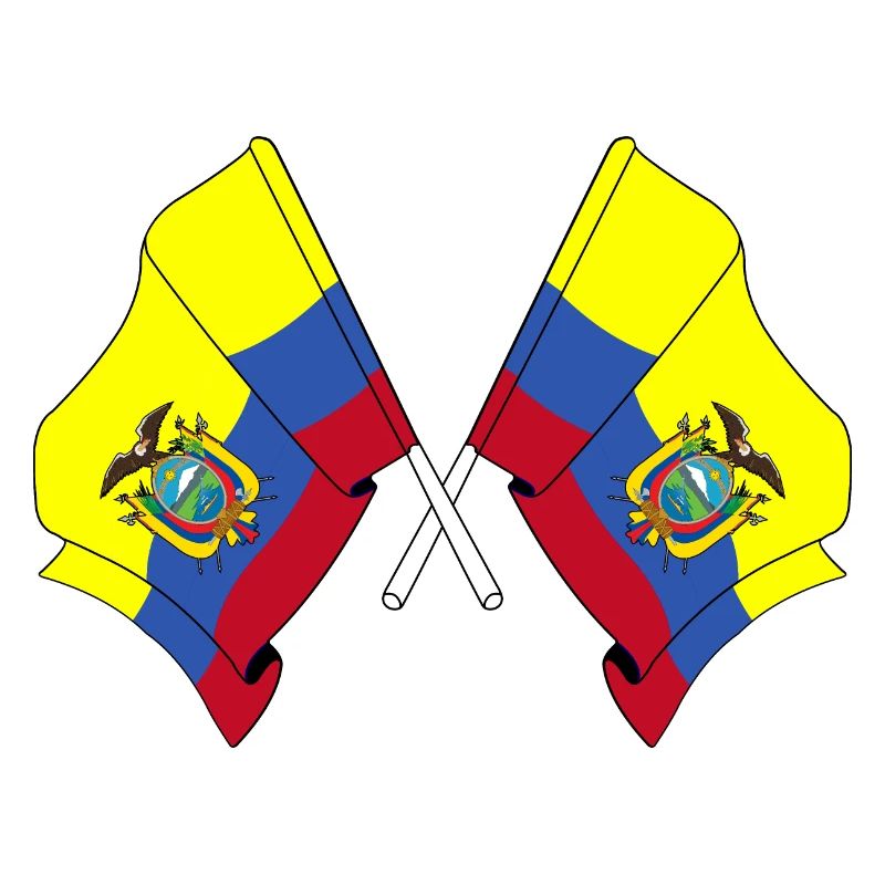 Flags crossed Ecuador