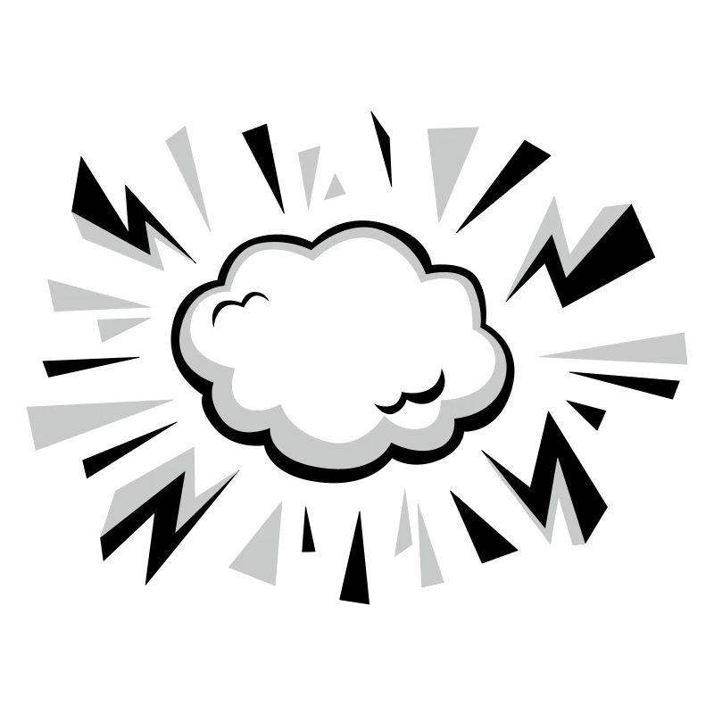 Comic Wolke mit Blitzen